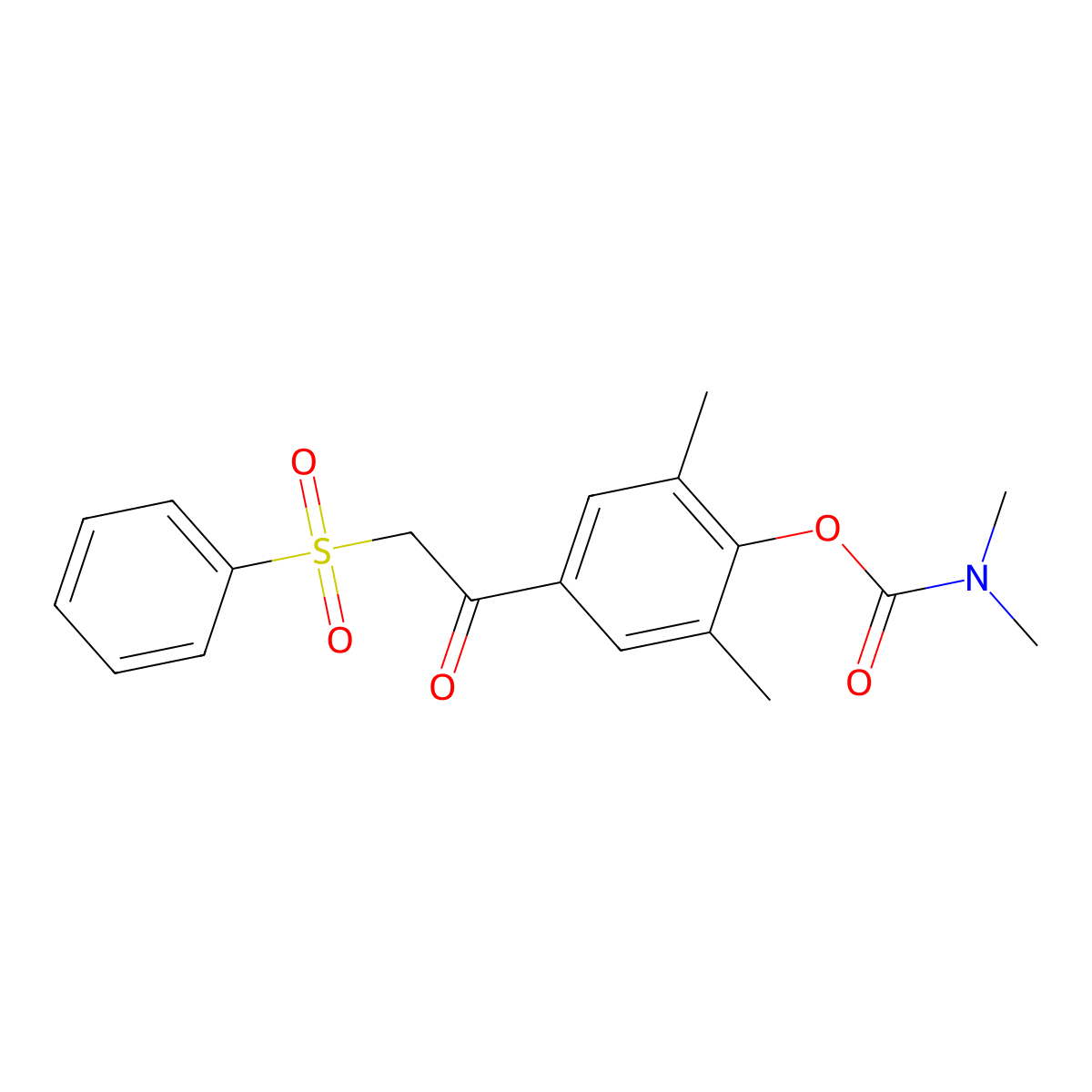 2,6-dimethyl-4-[2-(phenylsulfonyl)acetyl]phenyl N,N-dimethylcarbamate molecular structure, CAS 339101-04-1