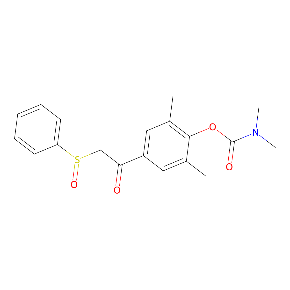2,6-dimethyl-4-[2-(phenylsulfinyl)acetyl]phenyl N,N-dimethylcarbamate molecular structure, CAS 339101-06-3