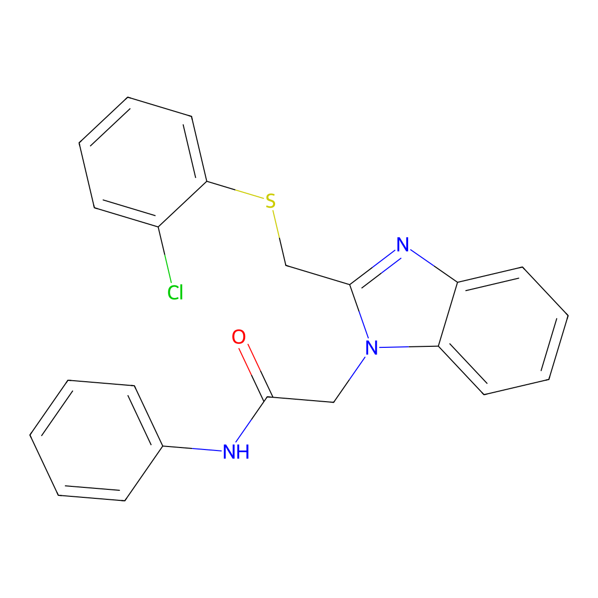 2-(2-(((2-Chlorophenyl)sulfanyl)methyl)-1H-1,3-benzimidazol-1-yl)-N-phenylacetamide molecular structure, CAS 339101-12-1
