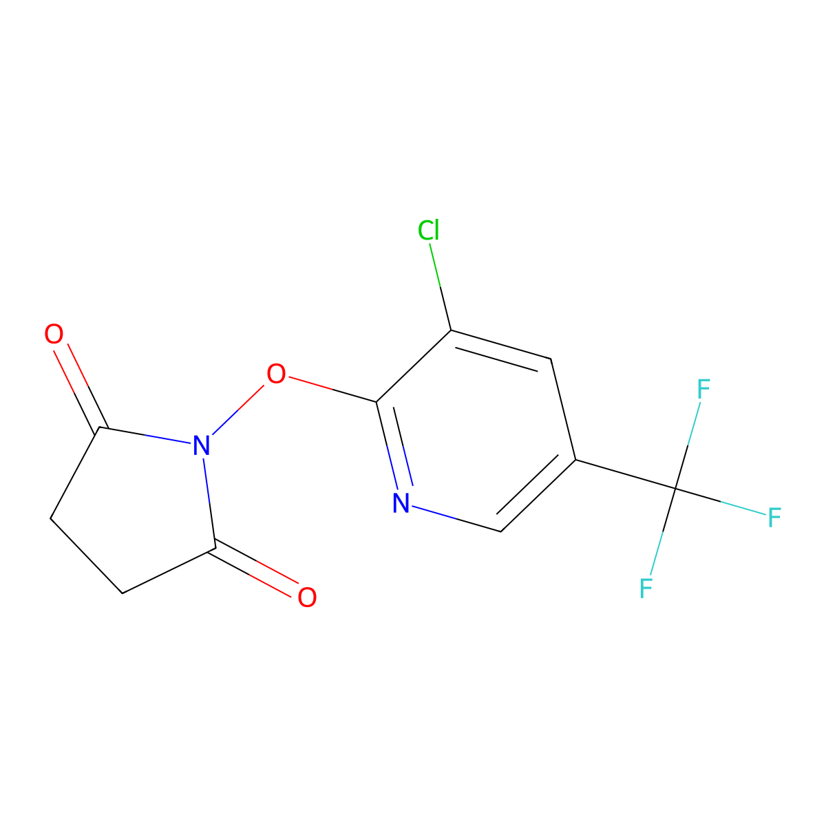 1-((3-Chloro-5-(trifluoromethyl)-2-pyridinyl)oxy)dihydro-1H-pyrrole-2,5-dione molecular structure, CAS 339101-22-3