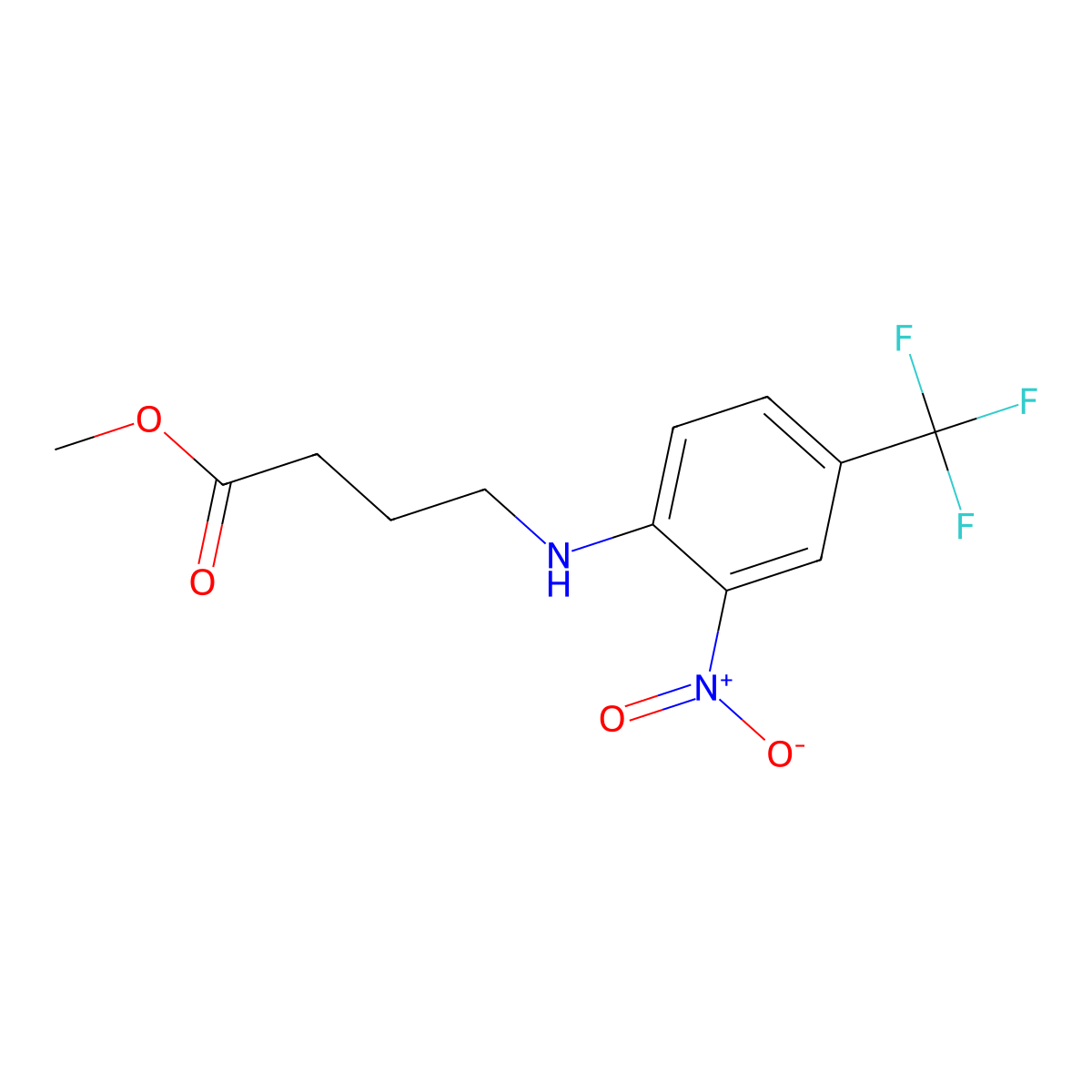 Methyl 4-[2-nitro-4-(trifluoromethyl)anilino]butanoate molecular structure, CAS 339101-25-6