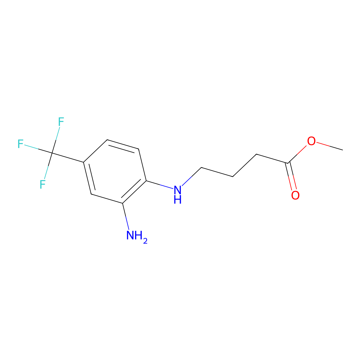 Methyl 4-[2-amino-4-(trifluoromethyl)anilino]butanoate molecular structure, CAS 339101-34-7