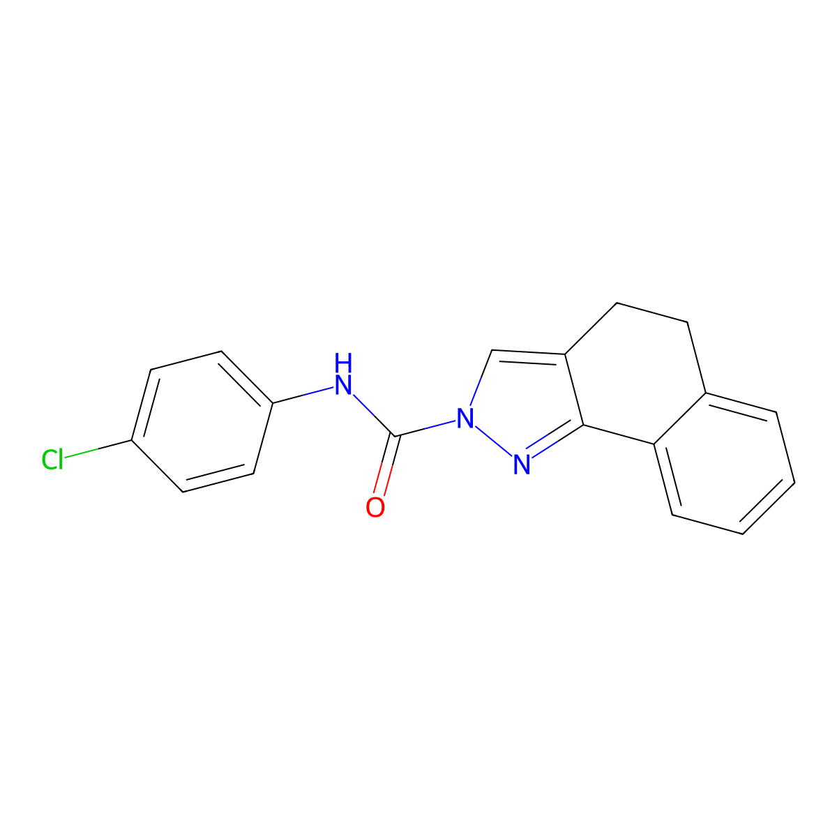 N-(4-chlorophenyl)-4,5-dihydro-2H-benzo[g]indazole-2-carboxamide molecular structure, CAS 339101-43-8
