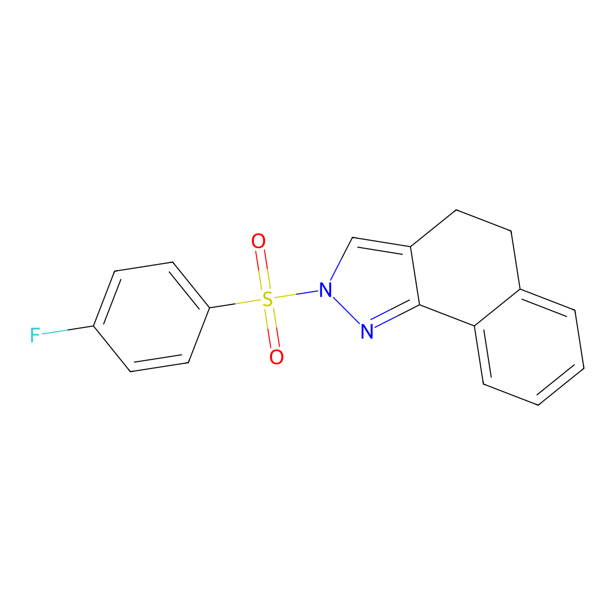 2-[(4-fluorophenyl)sulfonyl]-4,5-dihydro-2H-benzo[g]indazole molecular structure, CAS 339101-48-3