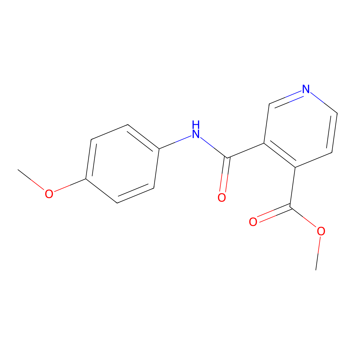 Methyl 3-[(4-methoxyphenyl)carbamoyl]pyridine-4-carboxylate molecular structure, CAS 339101-51-8