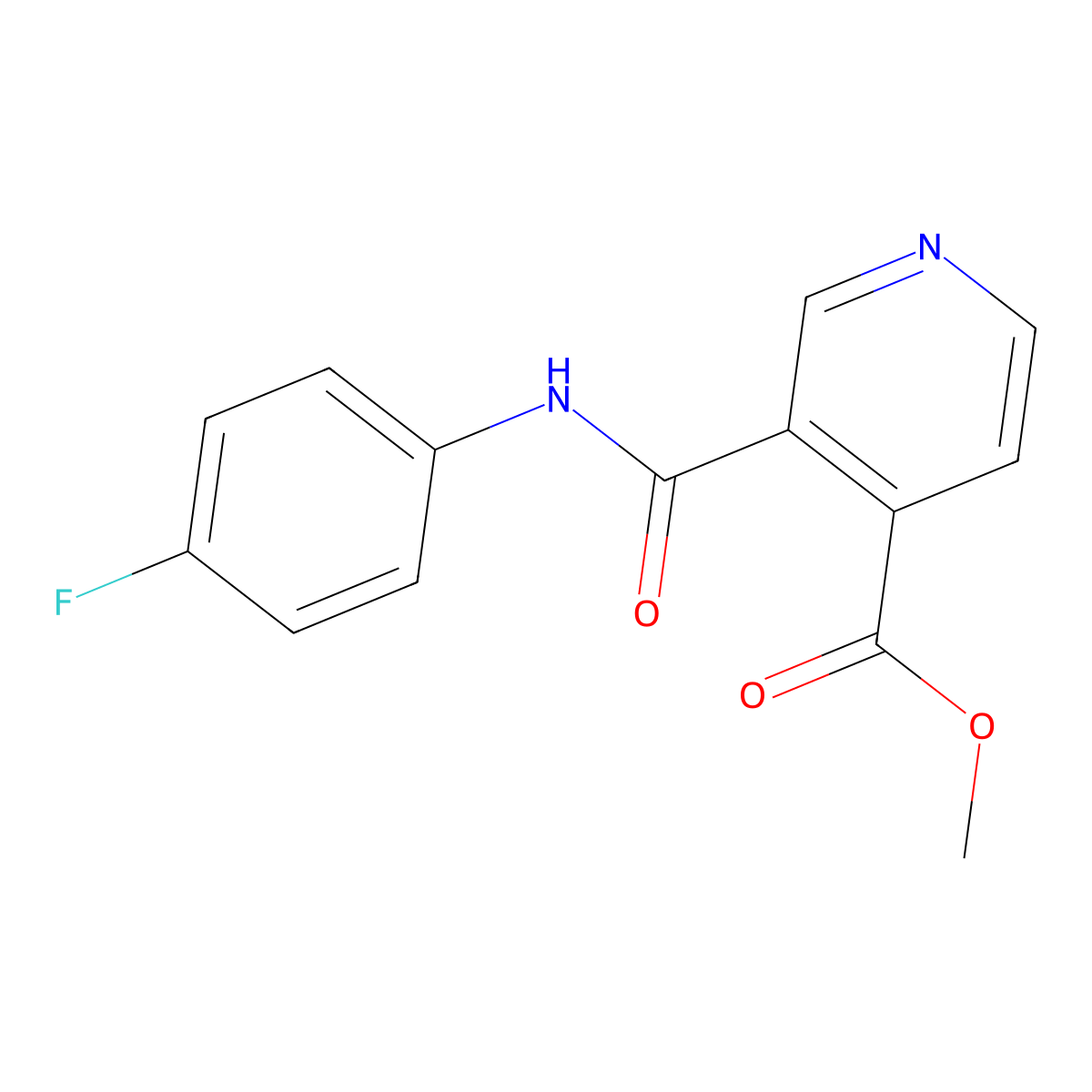 Methyl 3-[(4-fluorophenyl)carbamoyl]pyridine-4-carboxylate molecular structure, CAS 339101-54-1