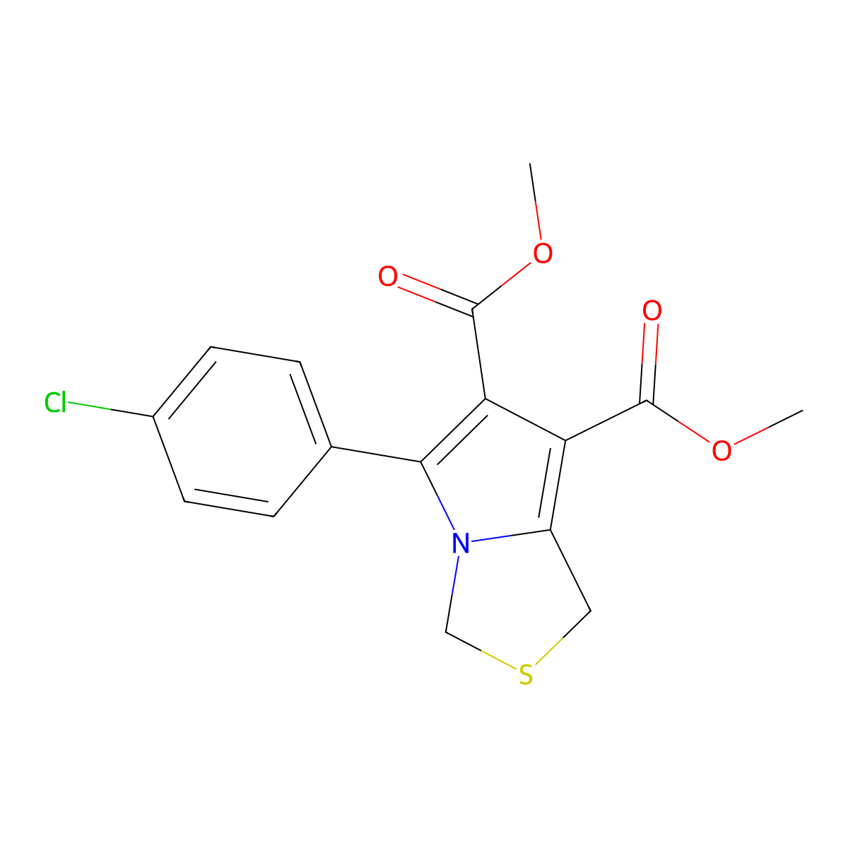 dimethyl 5-(4-chlorophenyl)-1H-pyrrolo[1,2-c][1,3]thiazole-6,7-dicarboxylate molecular structure, CAS 339102-13-5