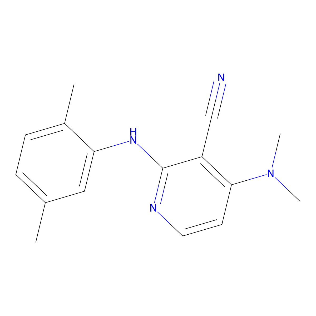 4-(Dimethylamino)-2-(2,5-dimethylanilino)nicotinonitrile molecular structure, CAS 339102-16-8