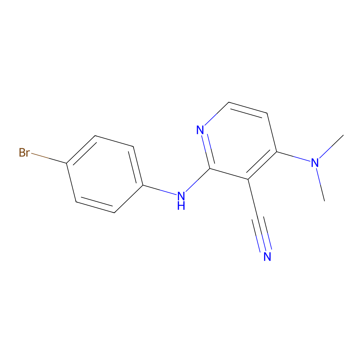 2-(4-Bromoanilino)-4-(dimethylamino)nicotinonitrile molecular structure, CAS 339102-18-0