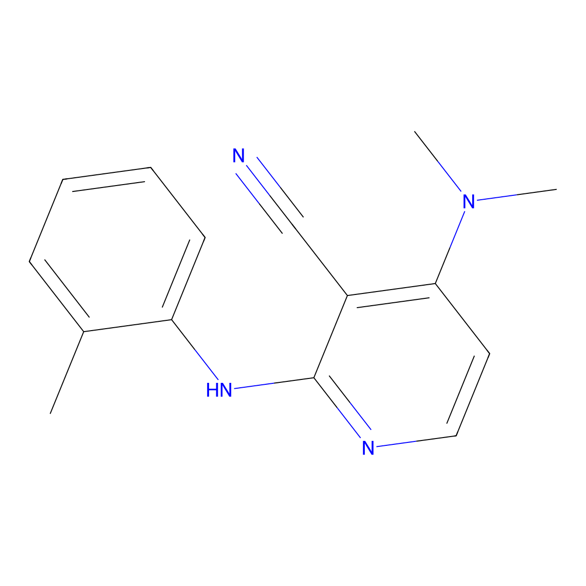 4-(Dimethylamino)-2-(2-toluidino)nicotinonitrile molecular structure, CAS 339102-25-9