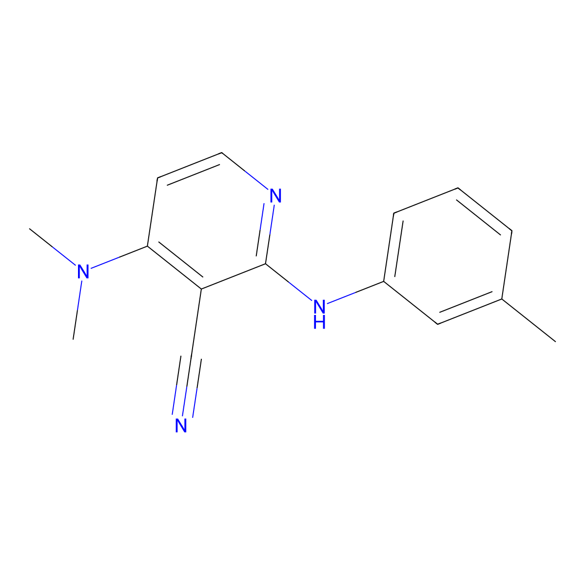 4-(Dimethylamino)-2-(3-toluidino)nicotinonitrile molecular structure, CAS 339102-29-3