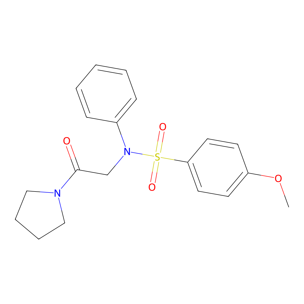 4-methoxy-N-[2-oxo-2-(1-pyrrolidinyl)ethyl]-N-phenylbenzenesulfonamide molecular structure, CAS 339102-38-4