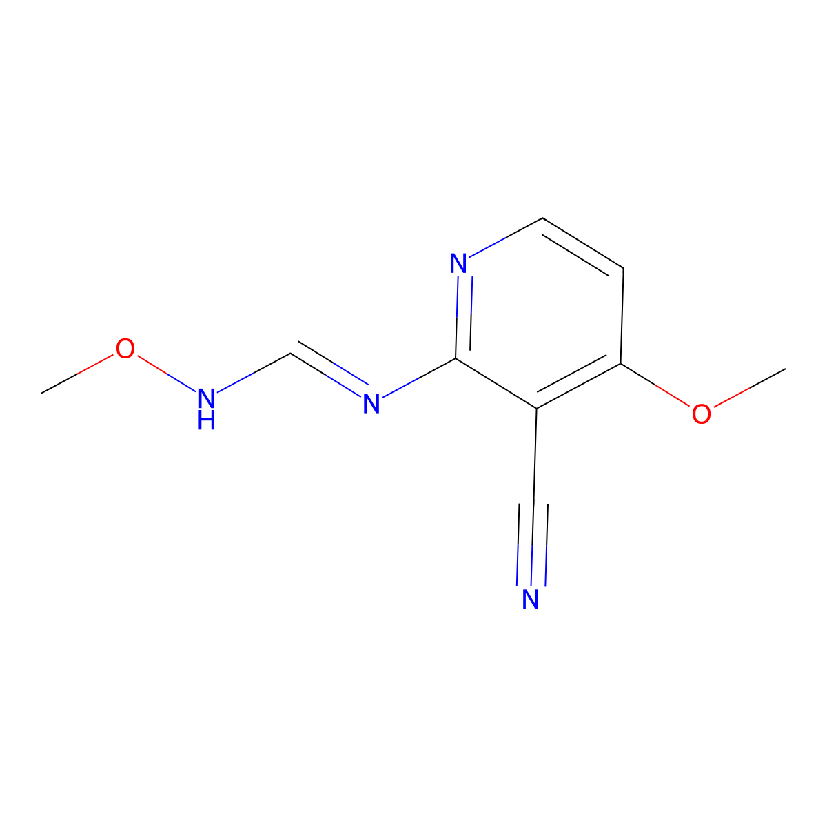 N'-(3-cyano-4-methoxypyridin-2-yl)-N-methoxymethanimidamide molecular structure, CAS 339102-39-5