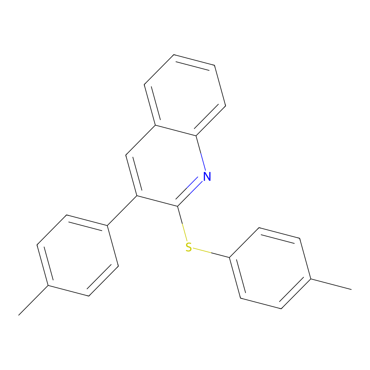 3-(4-Methylphenyl)-2-[(4-methylphenyl)sulfanyl]quinoline molecular structure, CAS 339102-40-8