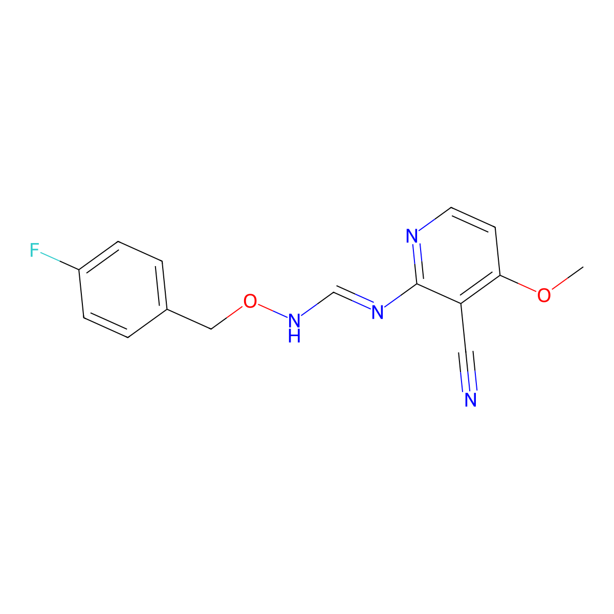 N-(3-cyano-4-methoxy-2-pyridinyl)-N'-[(4-fluorobenzyl)oxy]iminoformamide molecular structure, CAS 339102-49-7