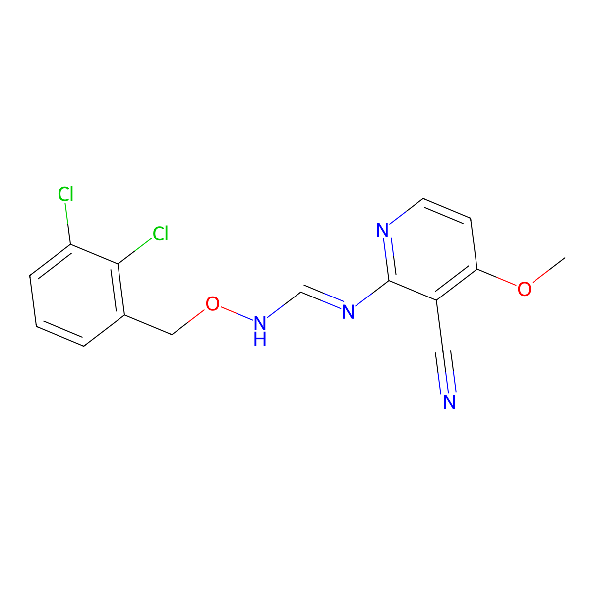 N-(3-cyano-4-methoxy-2-pyridinyl)-N'-[(2,3-dichlorobenzyl)oxy]iminoformamide molecular structure, CAS 339102-53-3