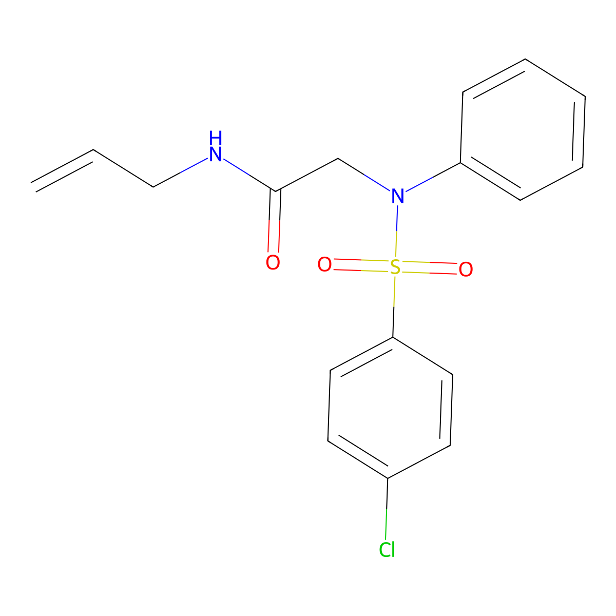 N-allyl-2-{[(4-chlorophenyl)sulfonyl]anilino}acetamide molecular structure, CAS 339102-56-6
