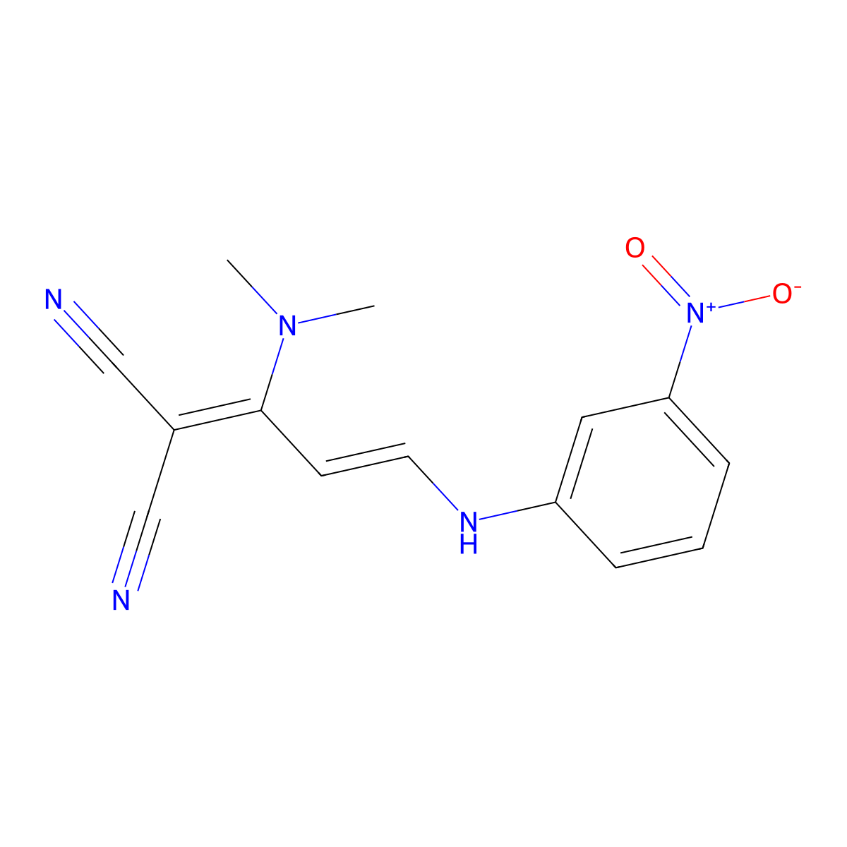 2-[1-(Dimethylamino)-3-(3-nitroanilino)-2-propenylidene]malononitrile molecular structure, CAS 339102-63-5