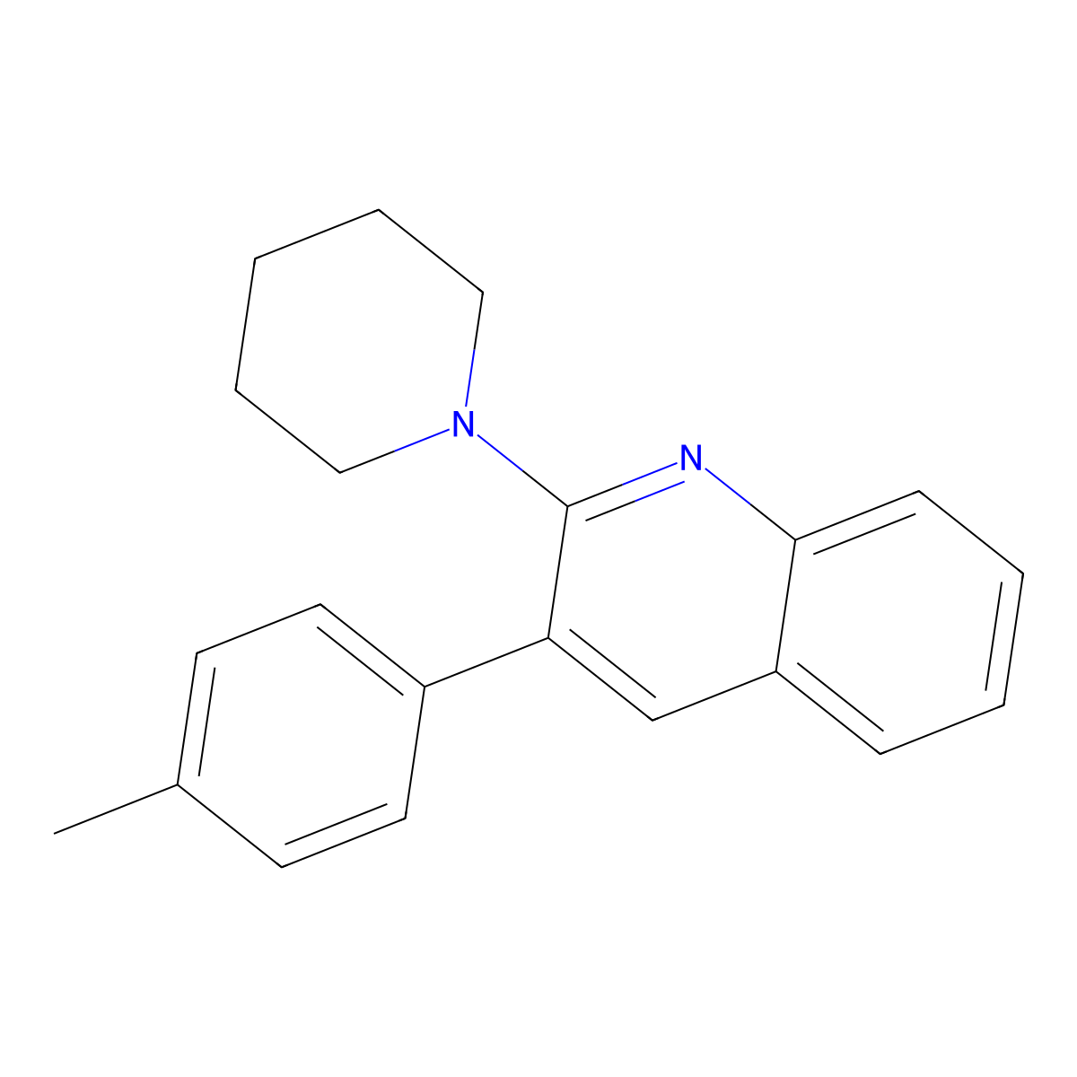 3-(4-Methylphenyl)-2-(piperidin-1-yl)quinoline molecular structure, CAS 339102-68-0