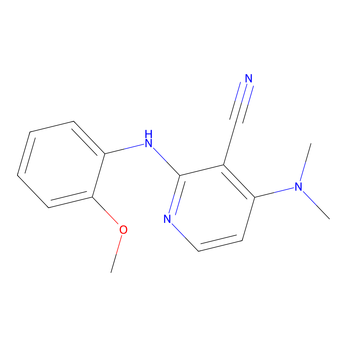 4-(Dimethylamino)-2-(2-methoxyanilino)nicotinonitrile molecular structure, CAS 339102-71-5