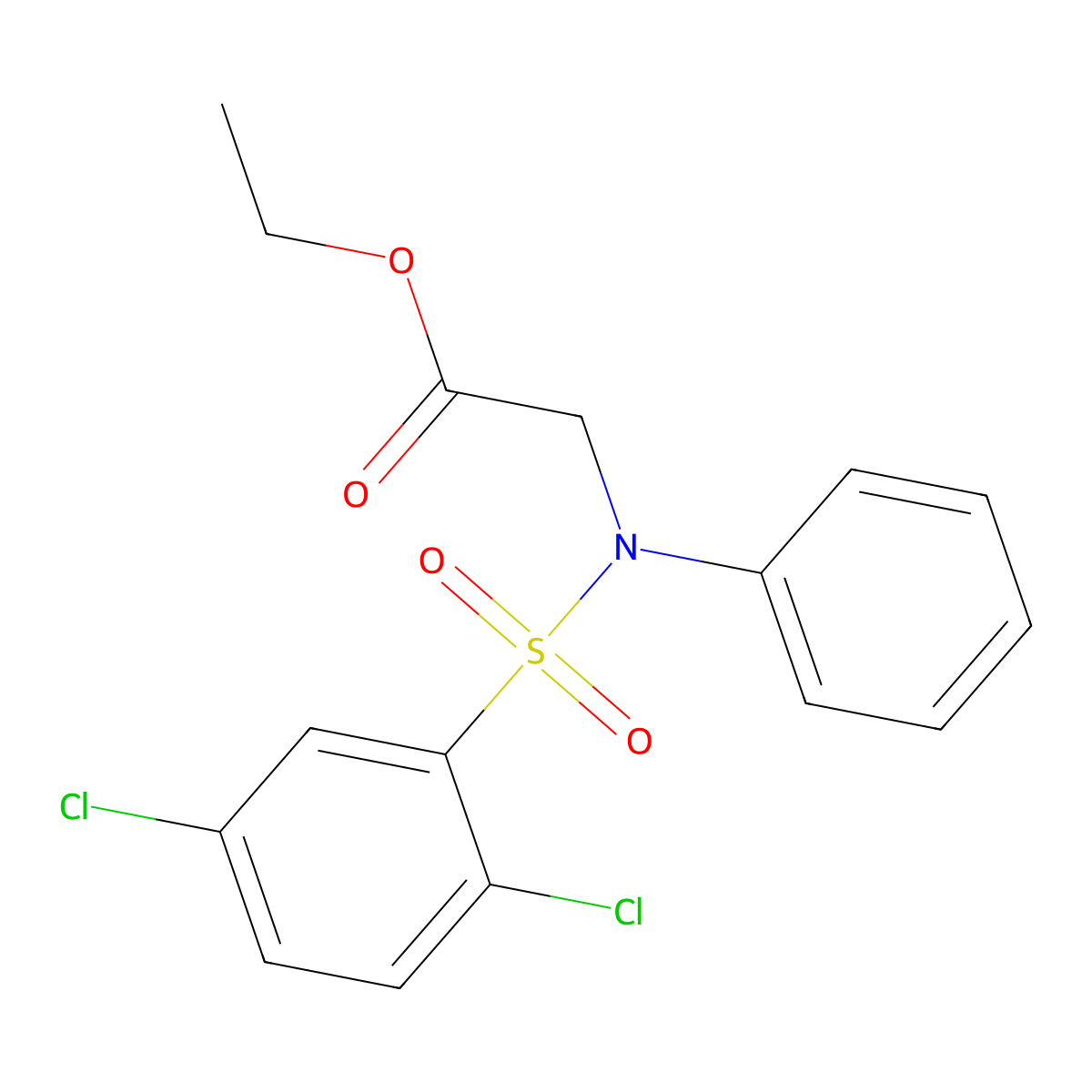 Ethyl 2-{[(2,5-dichlorophenyl)sulfonyl]anilino}acetate molecular structure, CAS 339102-72-6