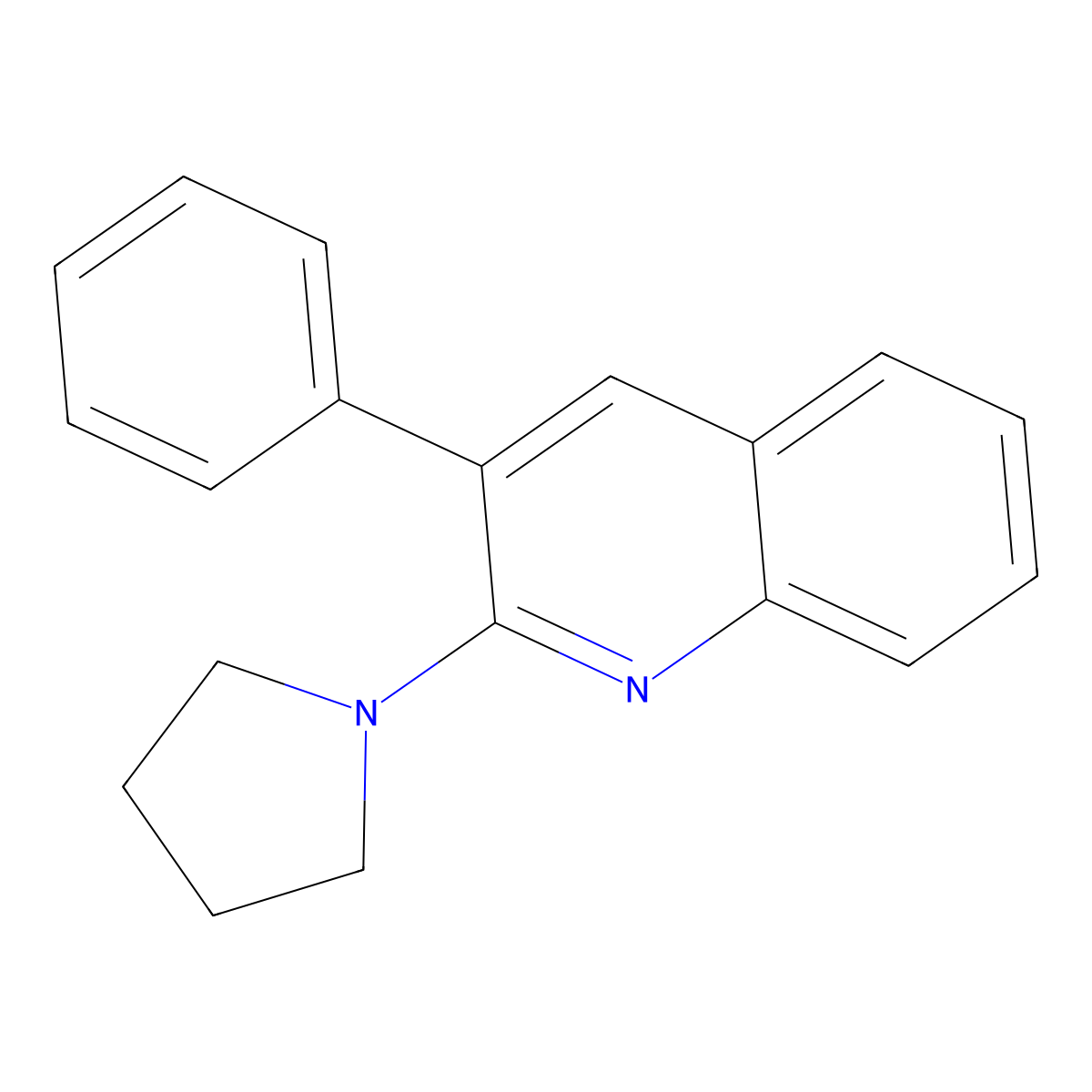 3-Phenyl-2-(1-pyrrolidinyl)quinoline molecular structure, CAS 339102-76-0