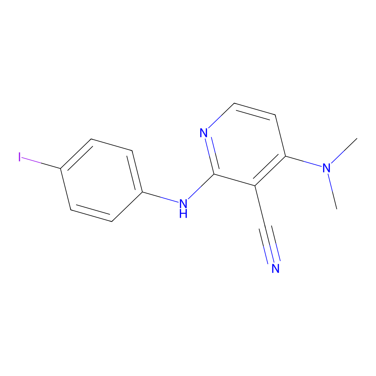 4-(Dimethylamino)-2-(4-iodoanilino)nicotinonitrile molecular structure, CAS 339102-83-9