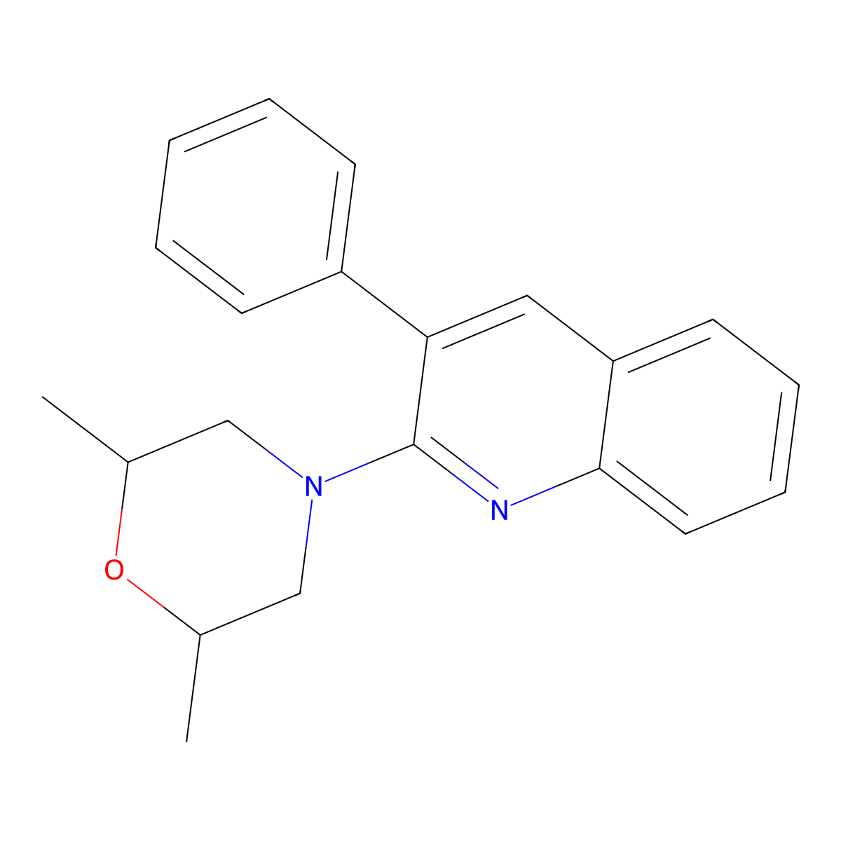 2-(2,6-Dimethylmorpholino)-3-phenylquinoline molecular structure, CAS 339102-84-0