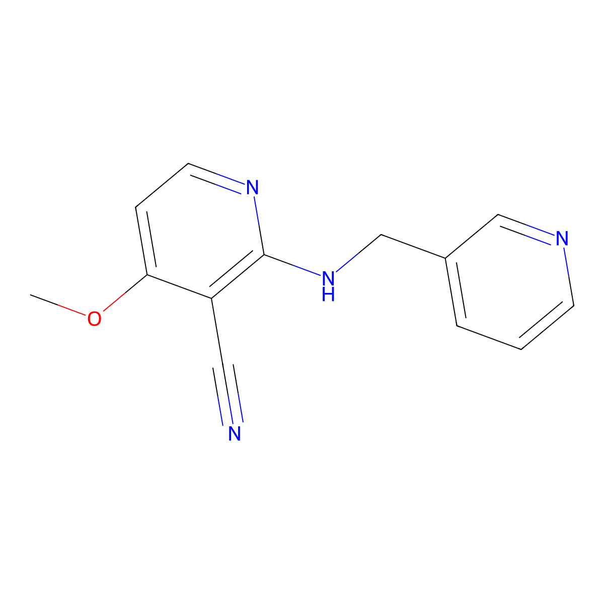 4-Methoxy-2-[(3-pyridinylmethyl)amino]nicotinonitrile molecular structure, CAS 339102-89-5