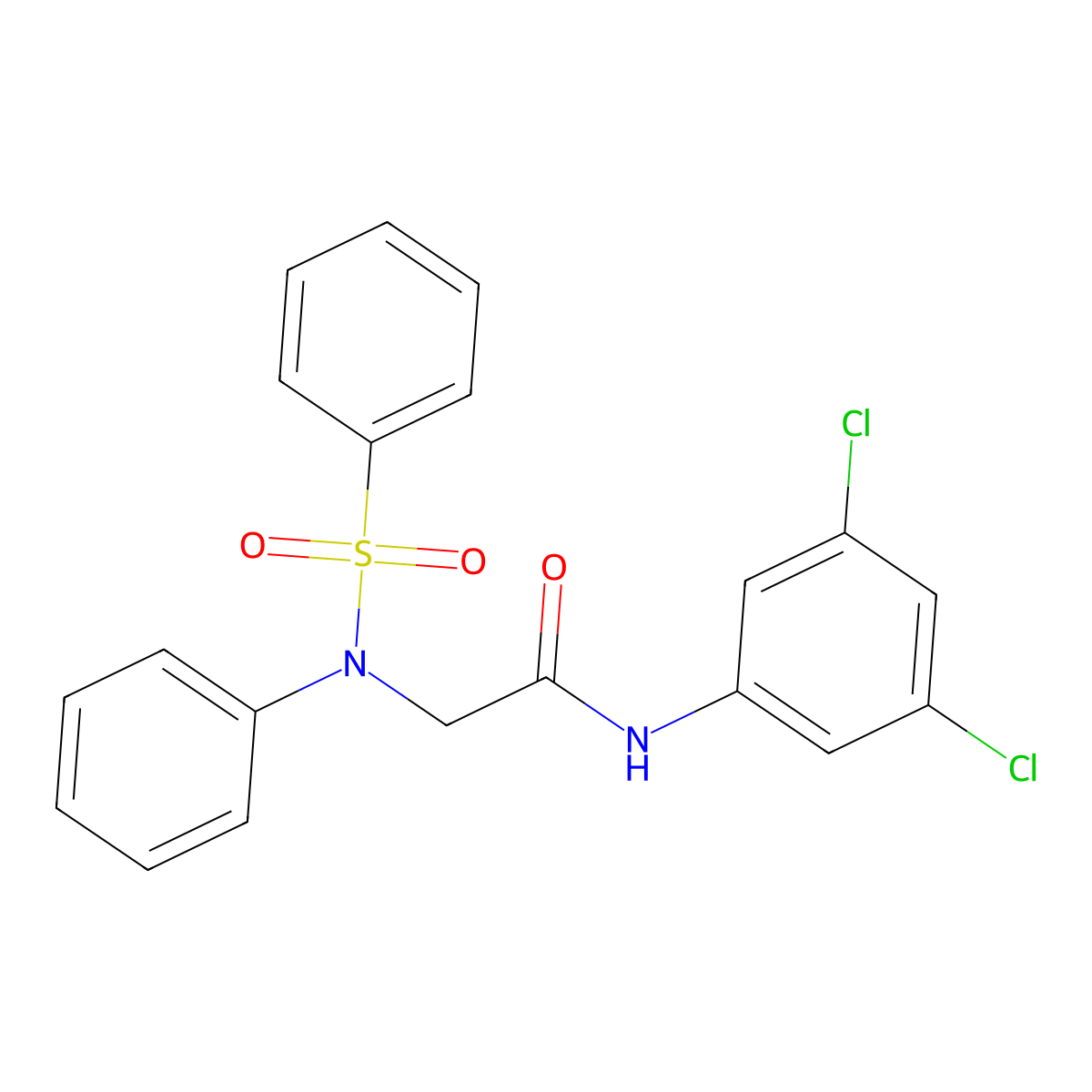 N-(3,5-dichlorophenyl)-2-[(phenylsulfonyl)anilino]acetamide molecular structure, CAS 339102-93-1