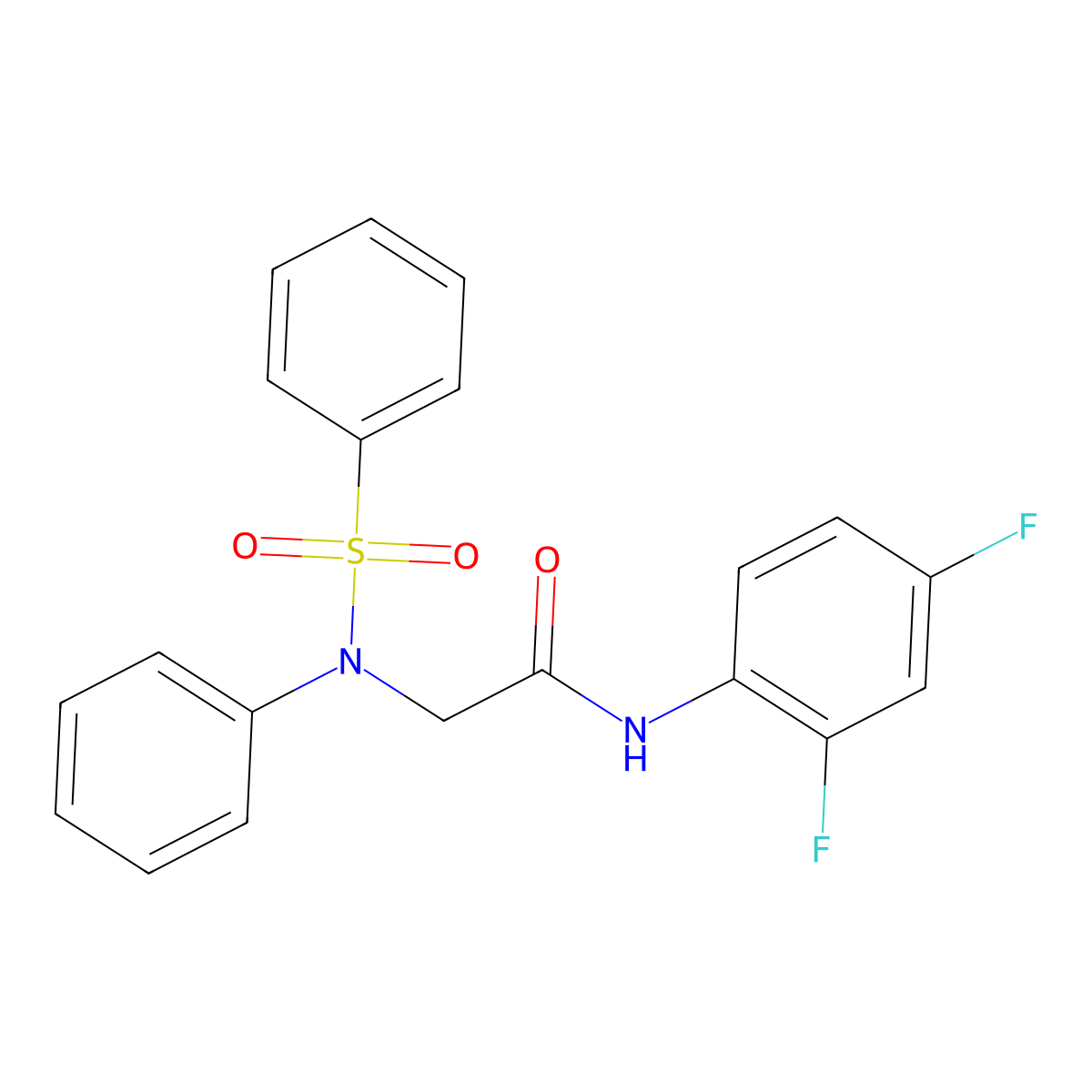 N-(2,4-difluorophenyl)-2-[(phenylsulfonyl)anilino]acetamide molecular structure, CAS 339102-95-3