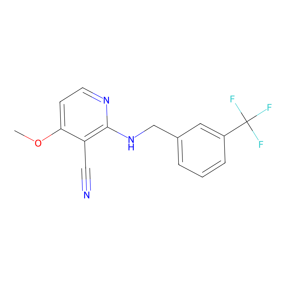 4-Methoxy-2-{[3-(trifluoromethyl)benzyl]amino}nicotinonitrile molecular structure, CAS 339102-96-4