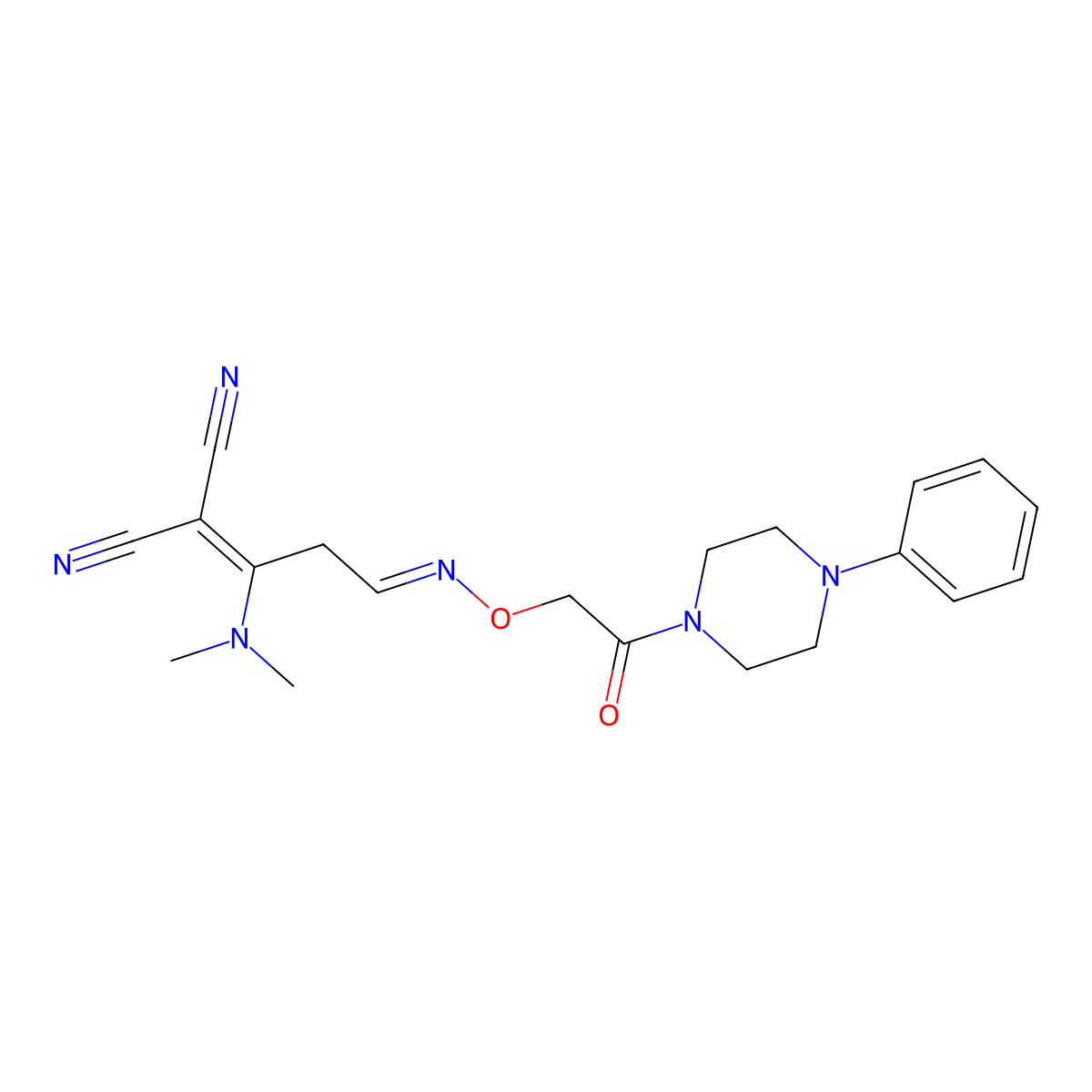 2-(1-(Dimethylamino)-3-{[2-oxo-2-(4-phenylpiperazino)ethoxy]imino}propylidene)malononitrile molecular structure, CAS 339102-98-6
