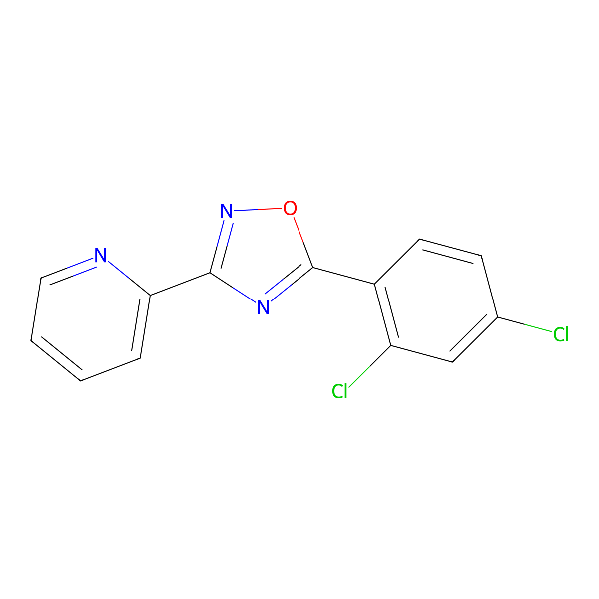2-[5-(2,4-Dichlorophenyl)-1,2,4-oxadiazol-3-yl]pyridine molecular structure, CAS 339103-05-8