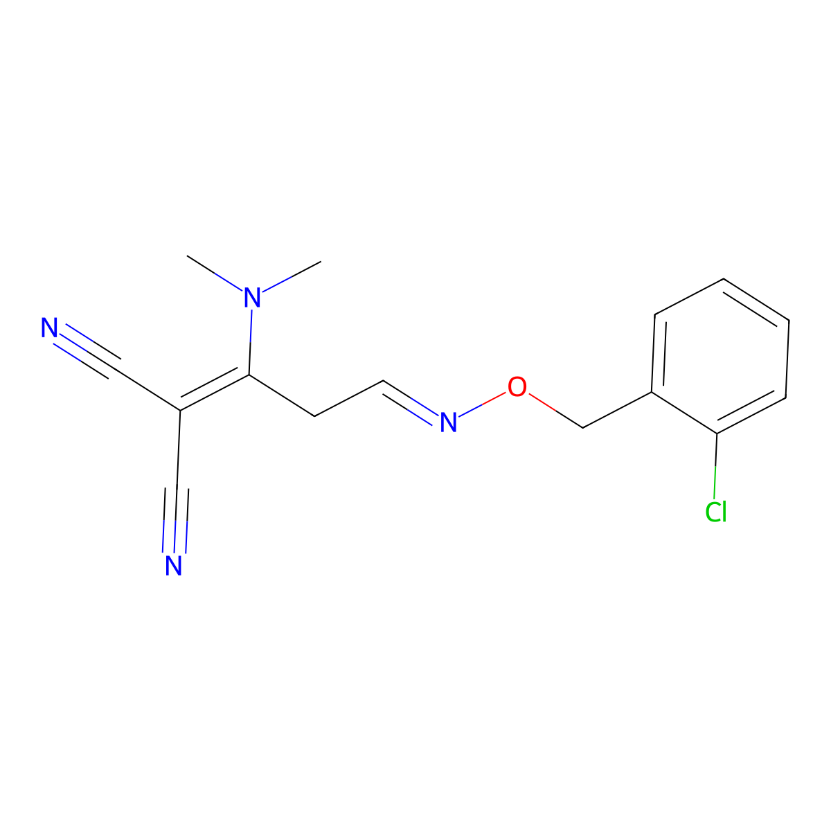 2-[3-{[(2-Chlorobenzyl)oxy]imino}-1-(dimethylamino)propylidene]malononitrile molecular structure, CAS 339103-11-6