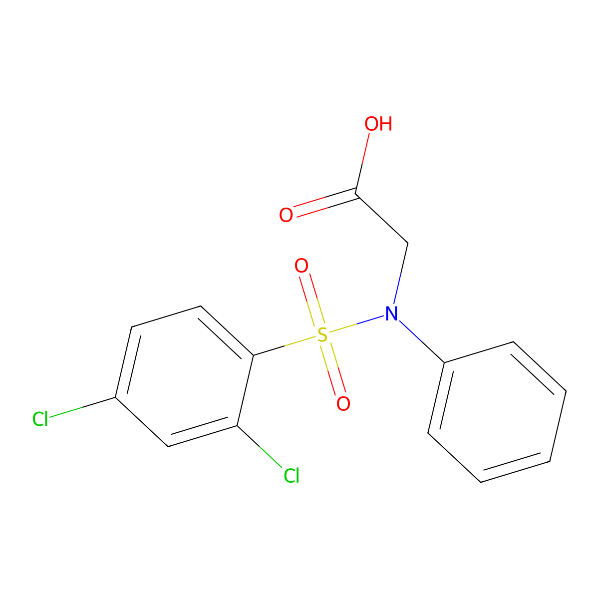 2-{[(2,4-Dichlorophenyl)sulfonyl]anilino}acetic acid molecular structure, CAS 339103-18-3