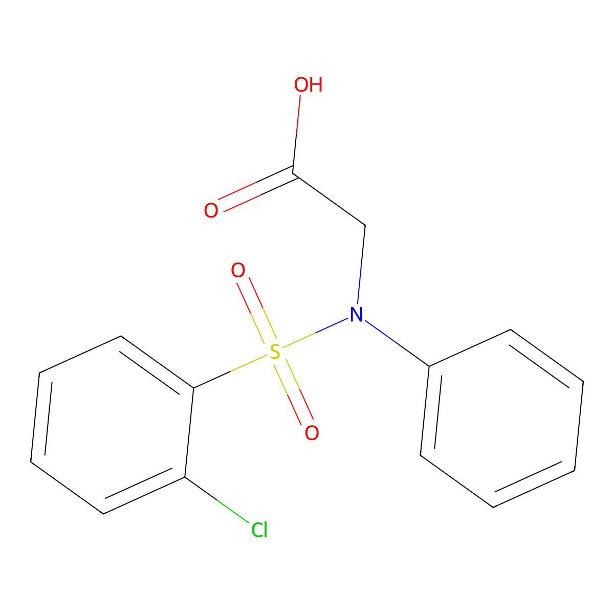 2-{[(2-Chlorophenyl)sulfonyl]anilino}acetic acid molecular structure, CAS 339103-20-7