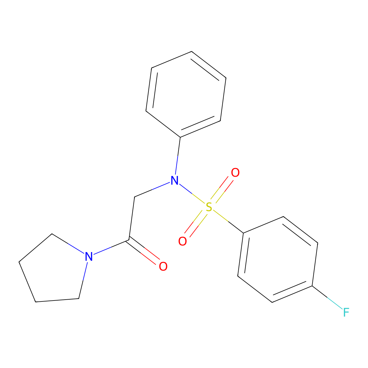 4-fluoro-N-[2-oxo-2-(1-pyrrolidinyl)ethyl]-N-phenylbenzenesulfonamide molecular structure, CAS 339103-32-1