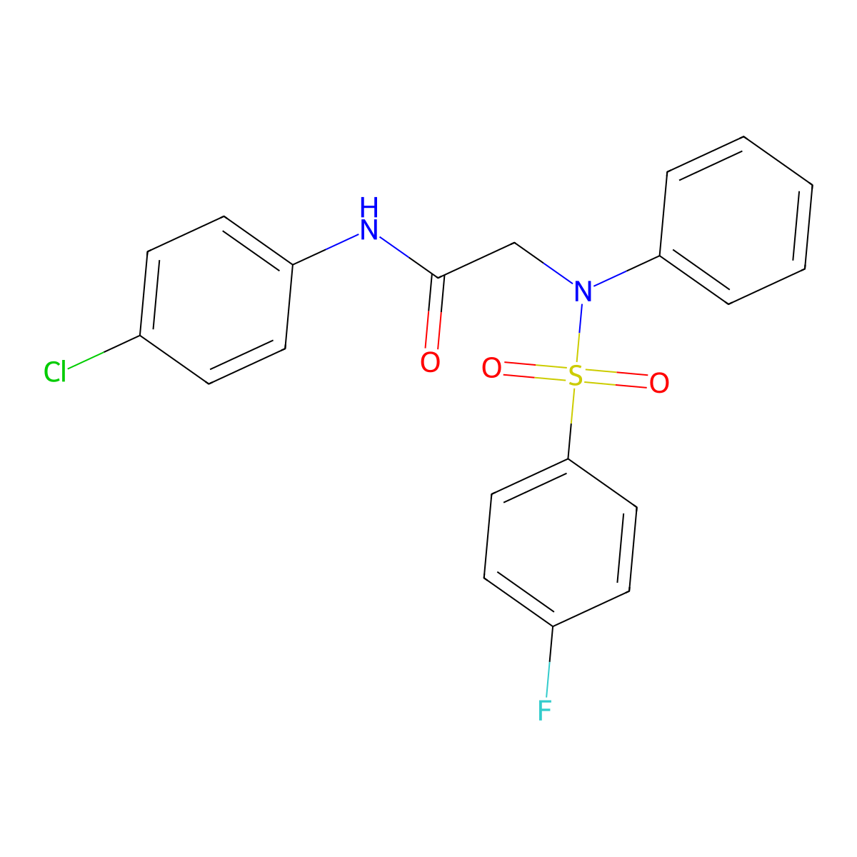 N-(4-chlorophenyl)-2-{[(4-fluorophenyl)sulfonyl]anilino}acetamide molecular structure, CAS 339103-36-5