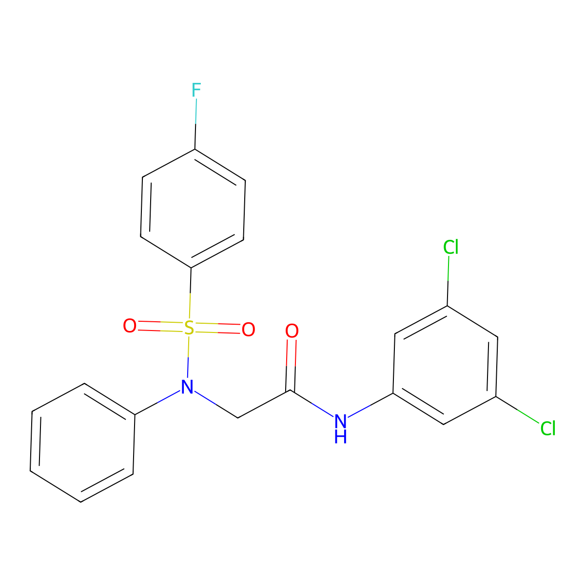 N-(3,5-dichlorophenyl)-2-{[(4-fluorophenyl)sulfonyl]anilino}acetamide molecular structure, CAS 339103-38-7
