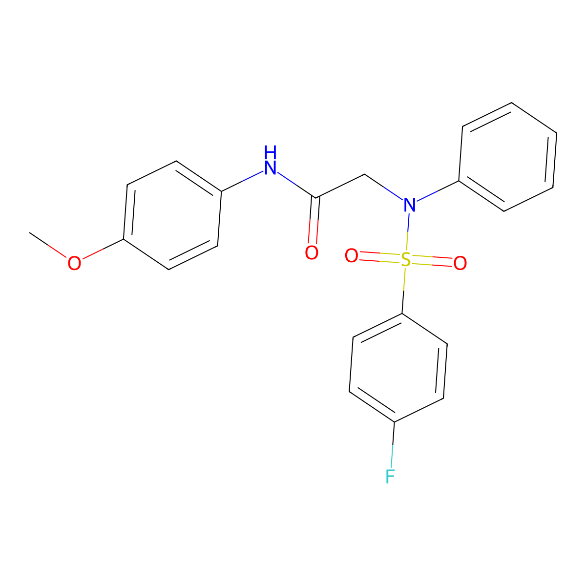 2-{[(4-fluorophenyl)sulfonyl]anilino}-N-(4-methoxyphenyl)acetamide molecular structure, CAS 339103-40-1
