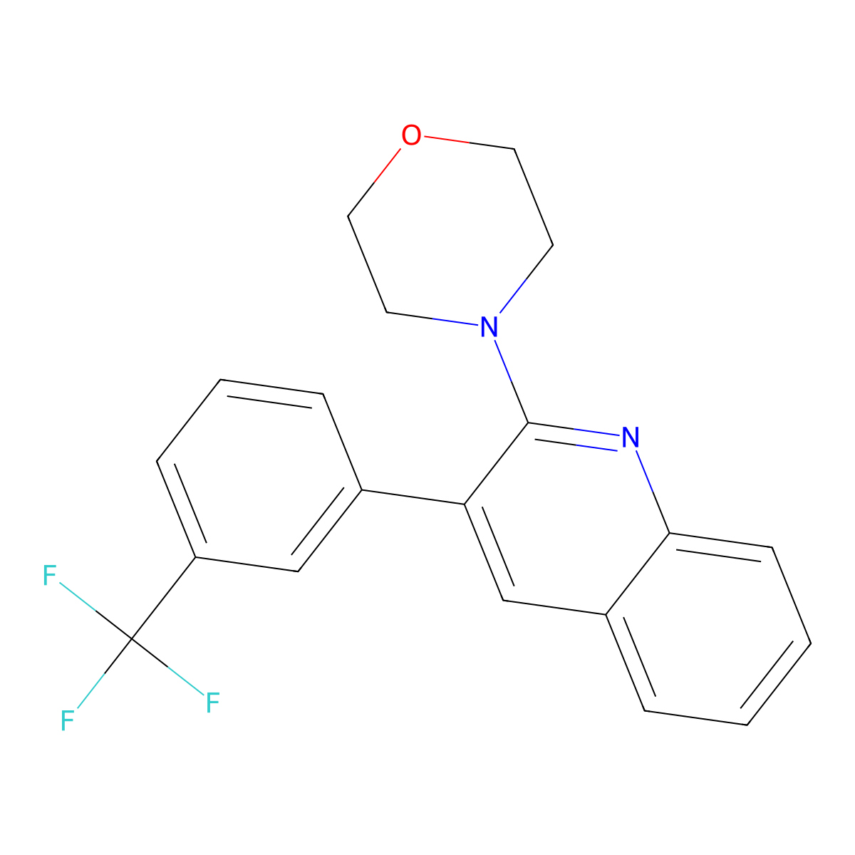 2-Morpholino-3-[3-(trifluoromethyl)phenyl]quinoline molecular structure, CAS 339103-47-8