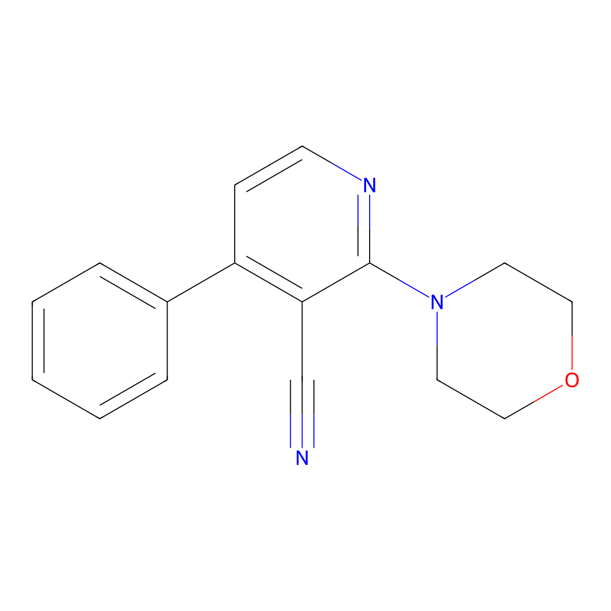 2-Morpholino-4-phenylnicotinonitrile molecular structure, CAS 339103-55-8