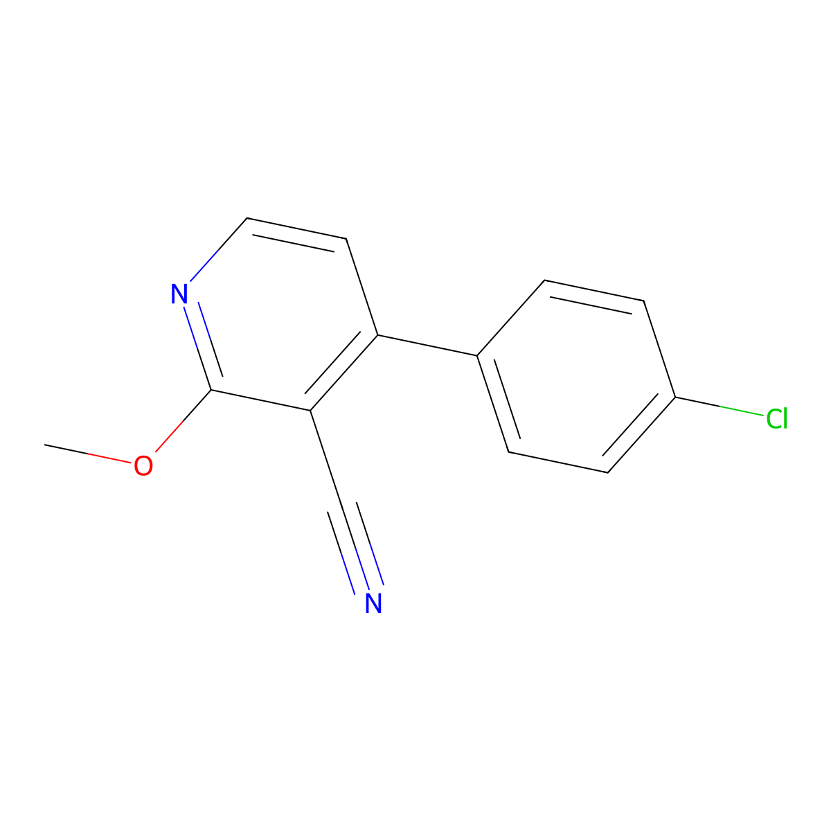 4-(4-Chlorophenyl)-2-methoxypyridine-3-carbonitrile molecular structure, CAS 339103-56-9