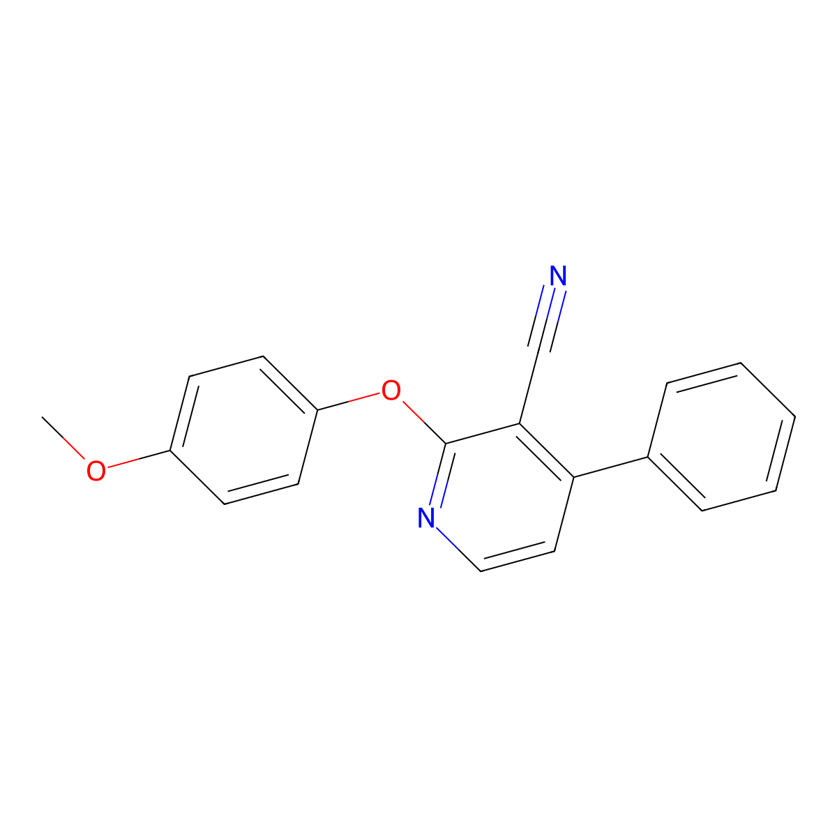 2-(4-Methoxyphenoxy)-4-phenylpyridine-3-carbonitrile molecular structure, CAS 339103-58-1