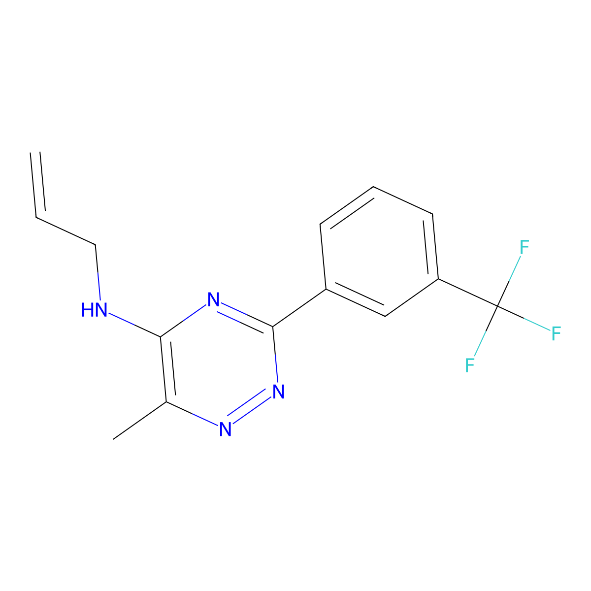 N-allyl-6-methyl-3-[3-(trifluoromethyl)phenyl]-1,2,4-triazin-5-amine molecular structure, CAS 339103-63-8