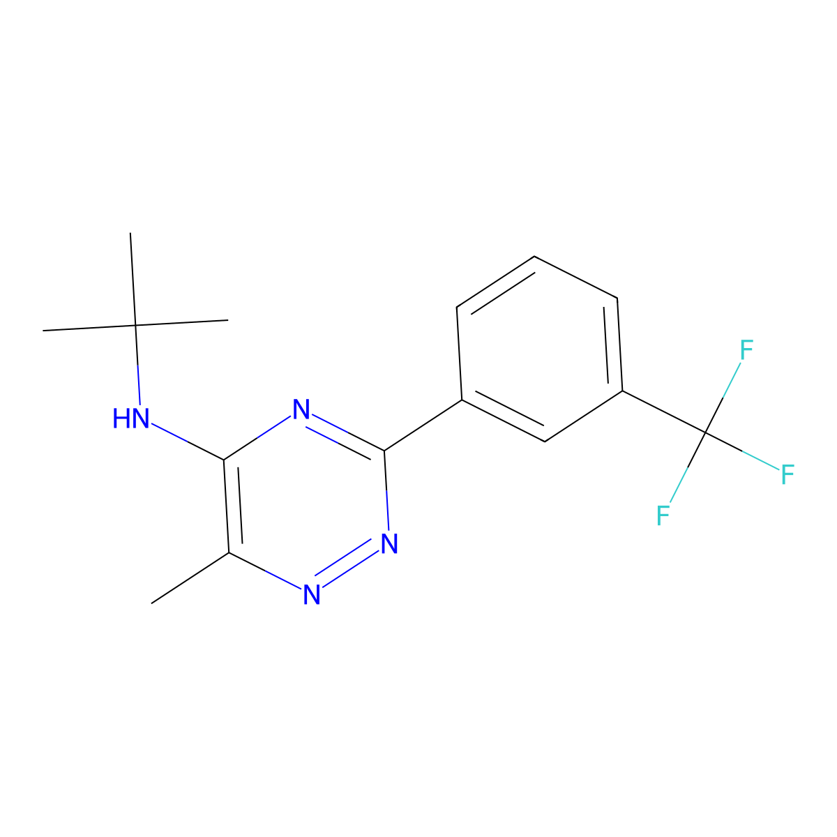 N-tert-butyl-6-methyl-3-[3-(trifluoromethyl)phenyl]-1,2,4-triazin-5-amine molecular structure, CAS 339103-65-0