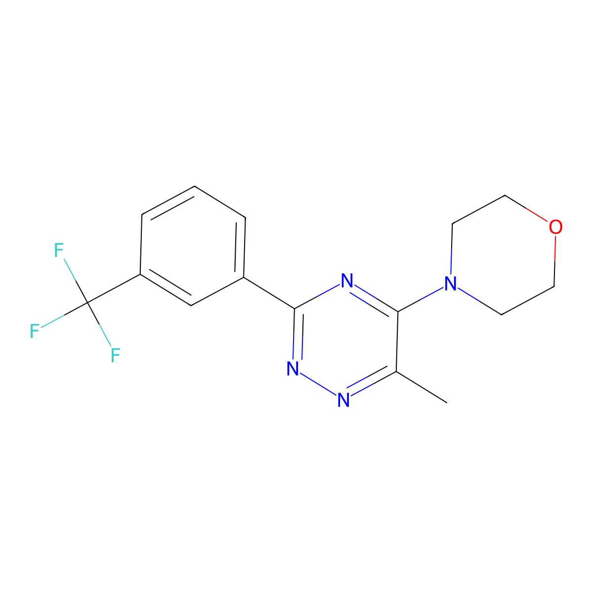 6-Methyl-5-morpholino-3-[3-(trifluoromethyl)phenyl]-1,2,4-triazine molecular structure, CAS 339103-67-2
