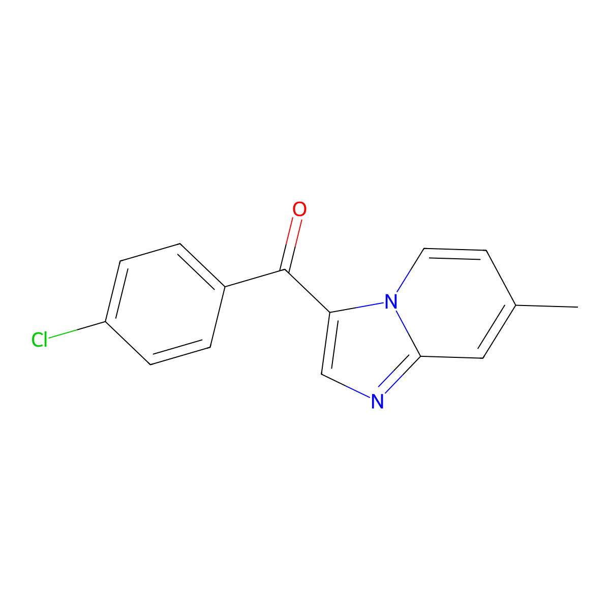 (4-Chlorophenyl)(7-methylimidazo(1,2-A)pyridin-3-YL)methanone molecular structure, CAS 339103-69-4