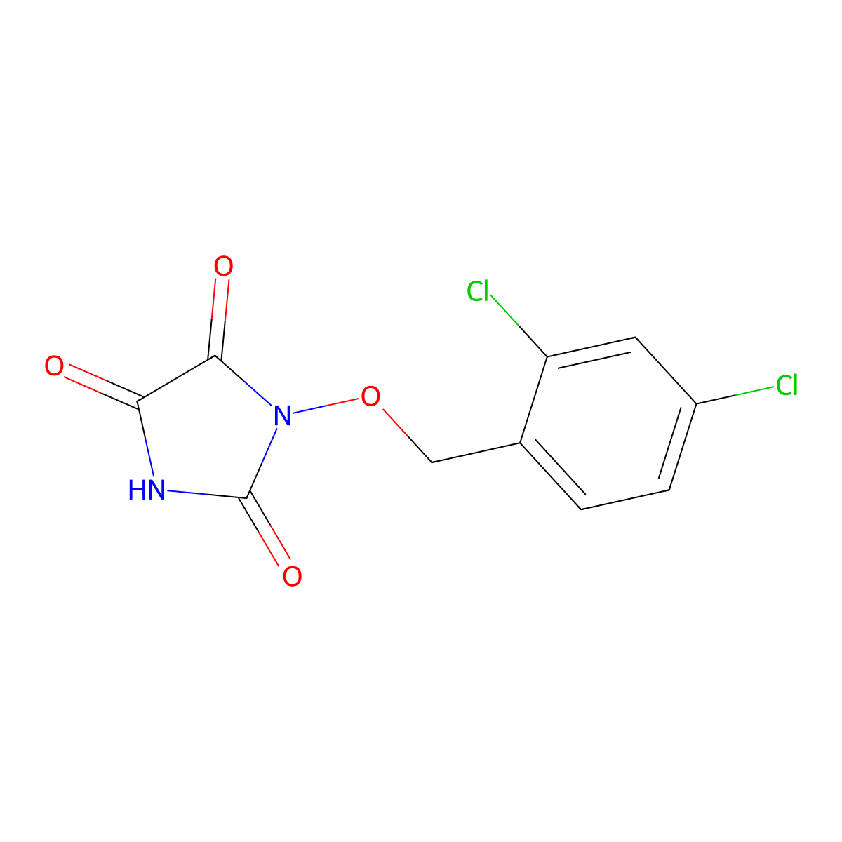 1-[(2,4-dichlorobenzyl)oxy]-1H-imidazole-2,4,5(3H)-trione molecular structure, CAS 339103-80-9
